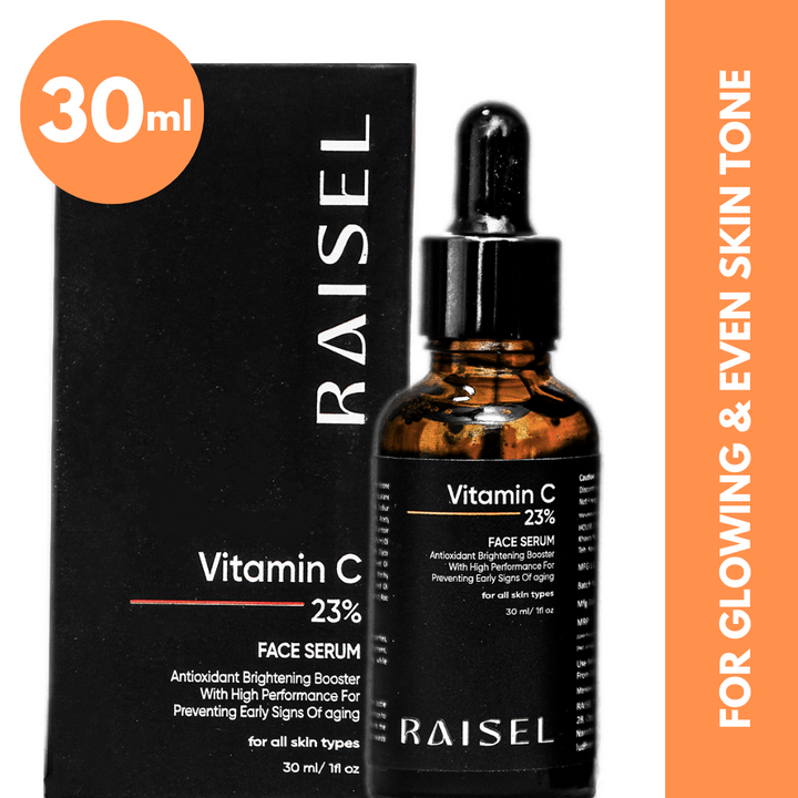 Combo Set RAISEL Vitamin C 23% Face Serum For All Skin Type 30ml each- Reduces Dark Spots & Pigmentation, Dermatologically Tested, Protect From Free Radical Damage, Lightweight & Quick-Absorbing