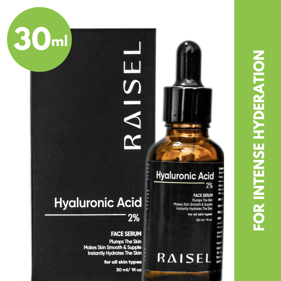 Combo RAISEL 2% Hyaluronic Acid Face Serum + Vitamin C 23% Face Serum For All Skin Type 30ml Each