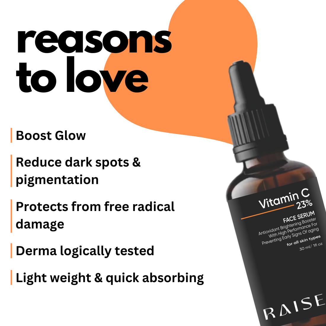 Combo RAISEL Vitamin C 23% Face Serum + 1%Retinol Face Serum For All Skin Type 30ml  each