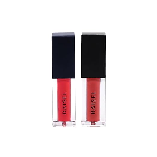 Raisel Liquid Matte Lipstick Waterproof Pack of 2 - Smudge Proof 12 Hours Stays Lip Color with Smooth Tip, Nourishing, Hydration and Moisturising on Your Lips for Women and Girls (9-ML)