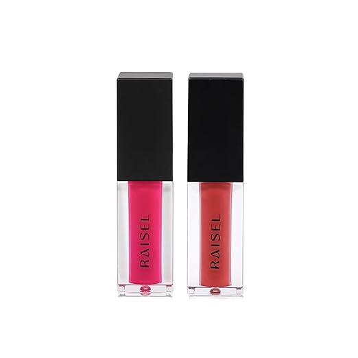 Raisel Liquid Matte Lipstick Waterproof Pack of 2 - Smudge Proof 12 Hours Stays Lip Color with Smooth Tip, Nourishing, Hydration and Moisturising on Your Lips for Women and Girls (9-ML)