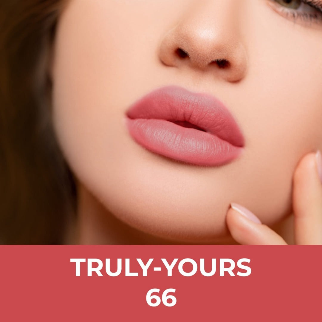 Raisel Liquid Matte Lipstick Waterproof Truly Yours 66 Smudge Proof 12 Hours Stays Lip Color with Smooth Tip, Nourishing, Hydration and Moisturising on Your Lips (4.5-ML)